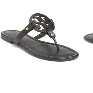 LIKE NEW Matte Black Tory Burch Miller Sandals
